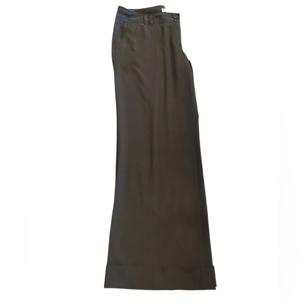 Michael Kors Millbrook Wide Leg Cuffed Black Trousers professional pants career